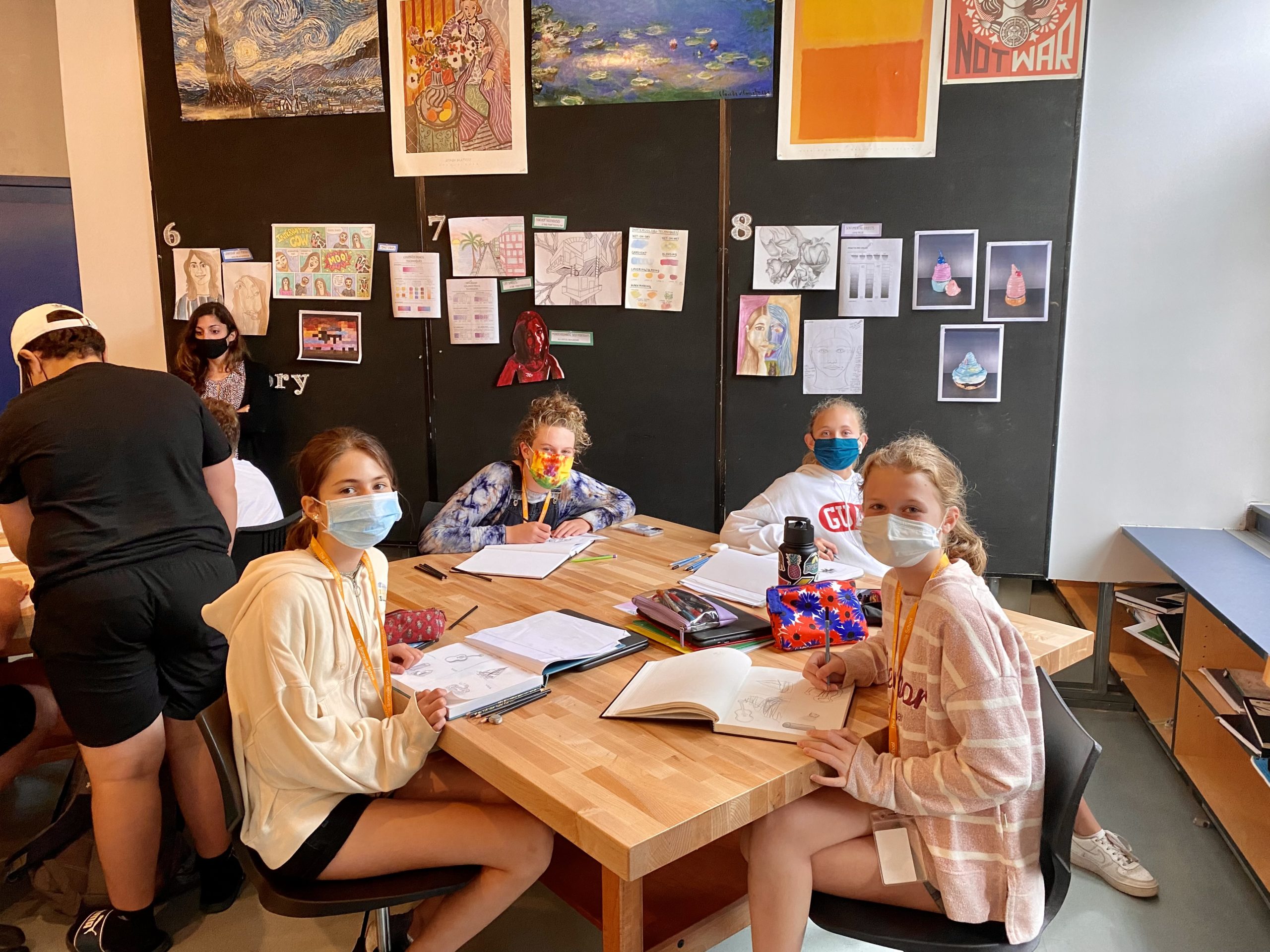 Eighth Graders Sketch Objects in Newly Renovated Classroom